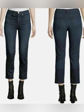 Rag & Bone Women’s Jack Ankle Cigarette Jeans Dark Blue Stretch Sz 28 NWT